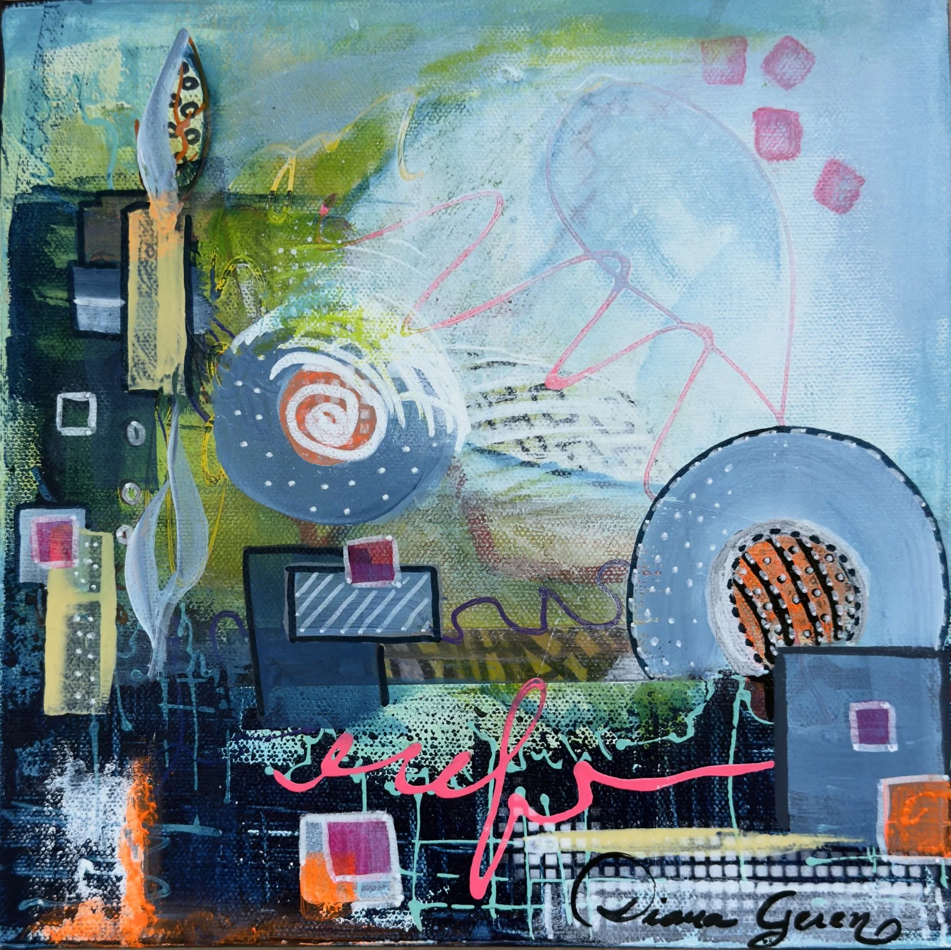 Unfolding  /  Original   /  Media :  Mixed Media   /  Dimensions:  10X10x1.5 in  /  Price:  400.00 SOLD