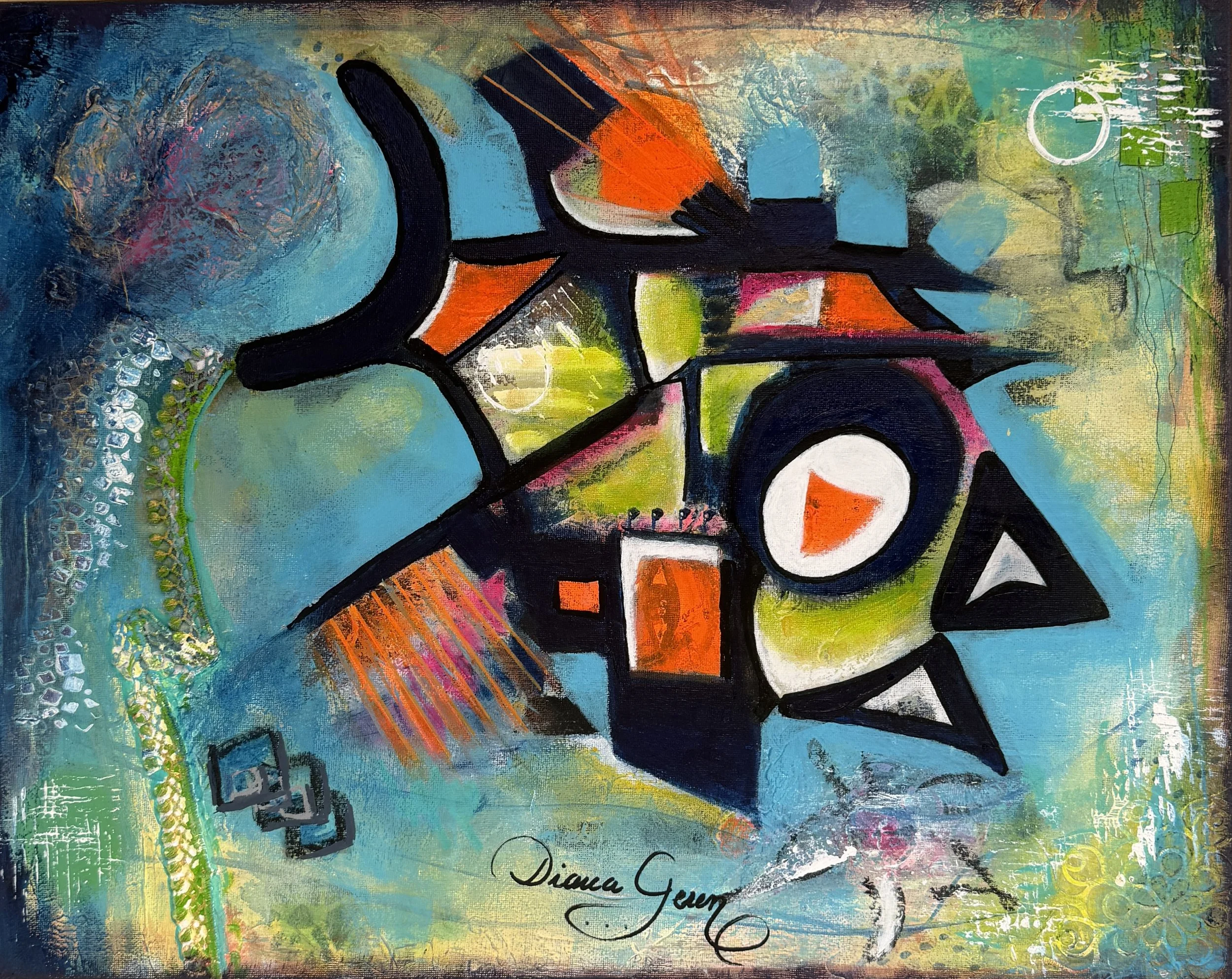 Freedom  /  Original   /  Media :  Mixed Media   /  Dimensions:  17.25x21.25 in with Black Flouting Frame  / 2026 / Price:  1,466.00 SOLD
