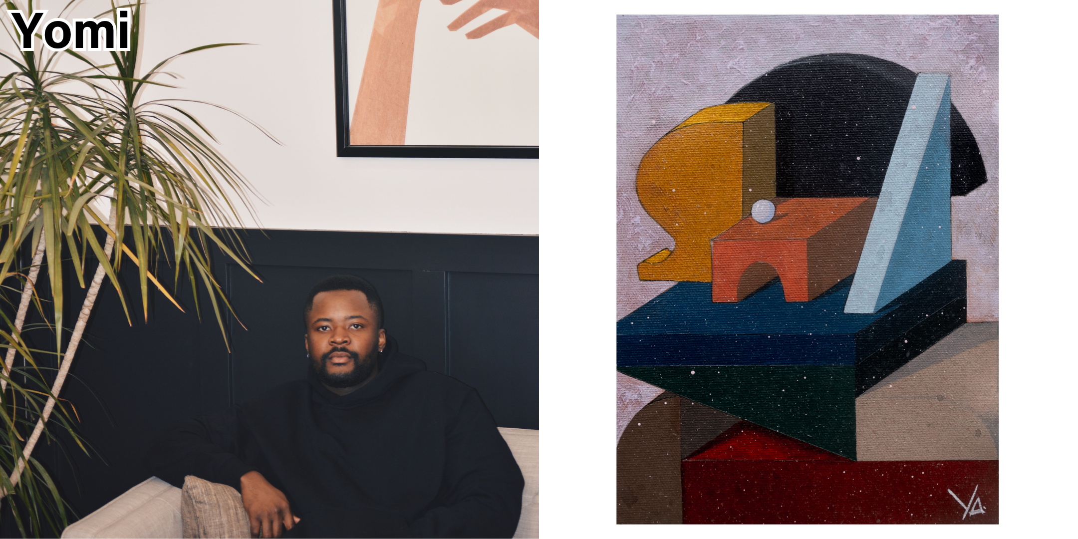 ....Untitled portrait study by Yomi. Acrylic on gallery stretched canvas, 6 x 8" ..Étude de portrait sans titre par Yomi. Acrylique sur toile tendue, 6 x 8 po....