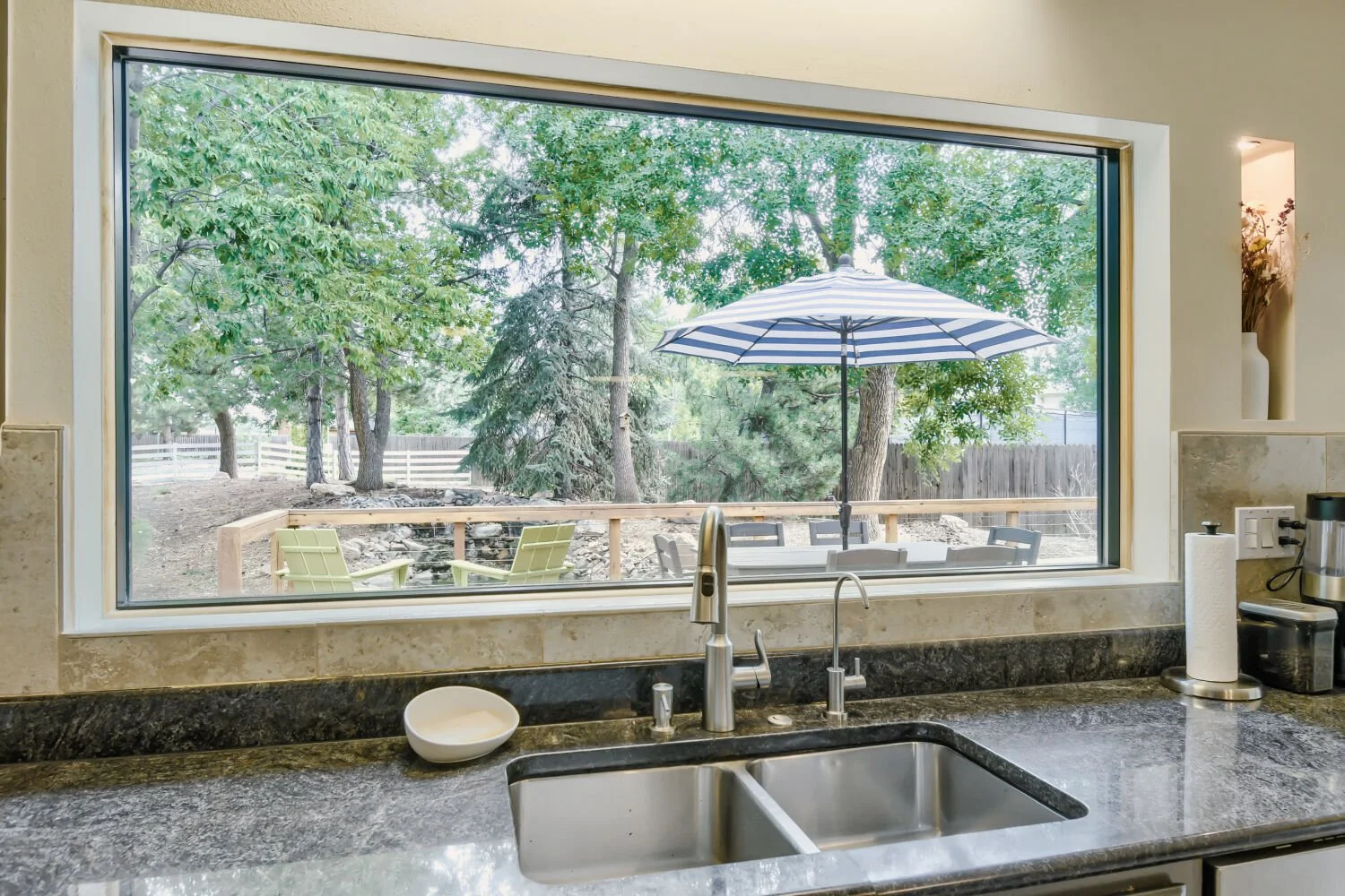  Enjoy a view of the pond everyday from your kitchen window 
