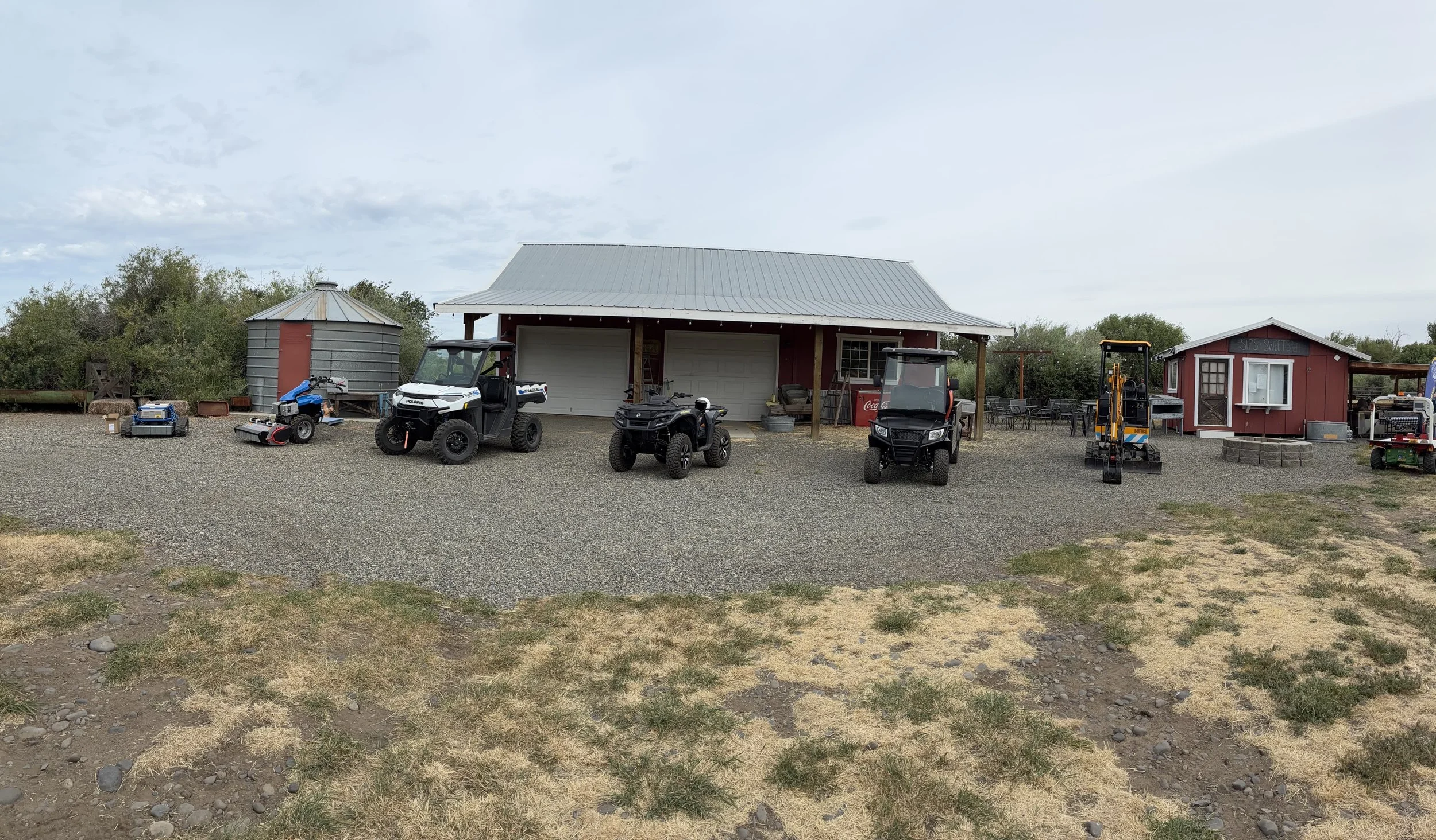  The equipment displayed at the event from left to right include BCS TracMow remote-control slope mower, BCS e-780 prototype with RollerBlade Flail Mower attachment, Polaris Ranger XP Kinetic UTV, 2026 Can-Am Outlander Electric, Fusion Utility Long B