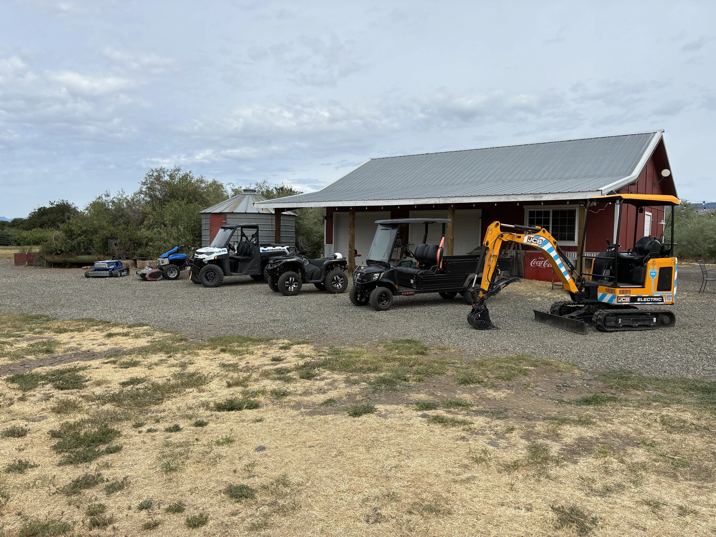  The equipment displayed at the event from left to right include BCS TracMow remote-control slope mower, BCS e-780 prototype with RollerBlade Flail Mower attachment, Polaris Ranger XP Kinetic UTV, 2026 Can-Am Outlander Electric, Fusion Utility Long B