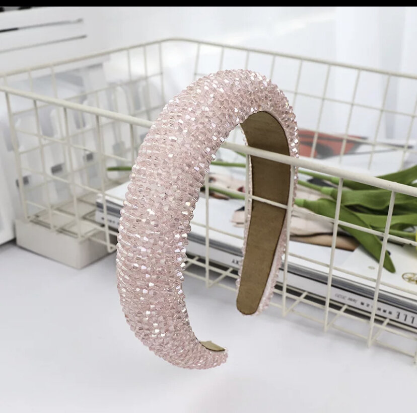 Light pink beaded head band