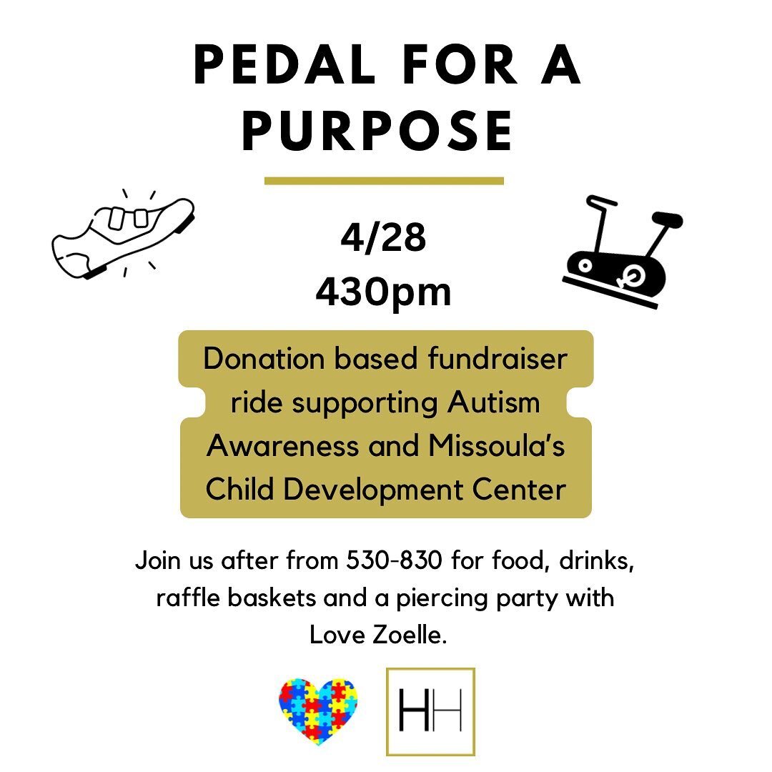 FUNDRAISER 💲

Today is our fundraising event supporting Autism Awareness and Missoula&rsquo;s Child Development Center! 

Deets:
430: Donation based ride | Sign up on the app or link in bio 
530-830: Food, Drinks, raffles, giveaways | All are welcom