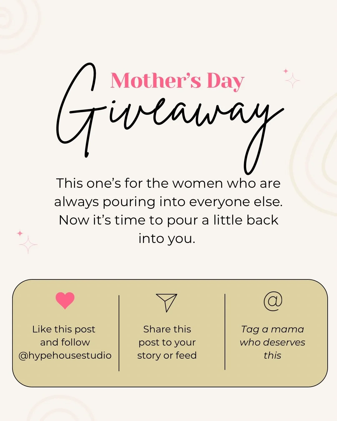 💐 MOTHER&rsquo;S DAY GIVEAWAY 💐

This one&rsquo;s for the moms and women who are always pouring into everyone else. Now it&rsquo;s time to pour a little back into them. ✨

We&rsquo;re giving away:
&bull; A 5 Class Pack (non-expiring credits)
OR
&bu