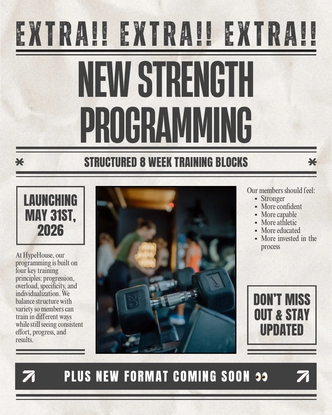 A new era of strength programming is coming your way.

You&rsquo;ll now see intentional 8-week training blocks focused on real progress and real results. That means you&rsquo;ll build through specific movements and exercises week by week so you can g