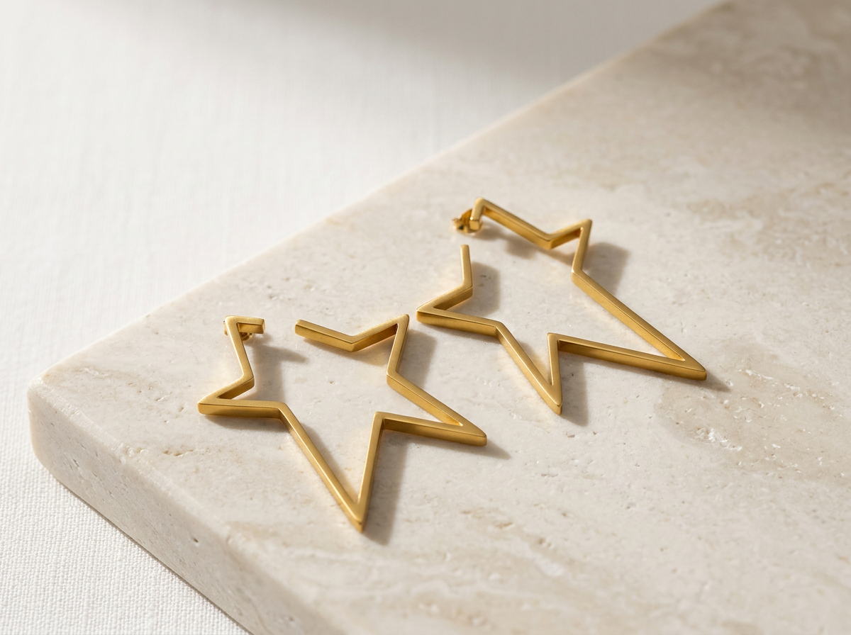 Stacia Star Etched Earrings