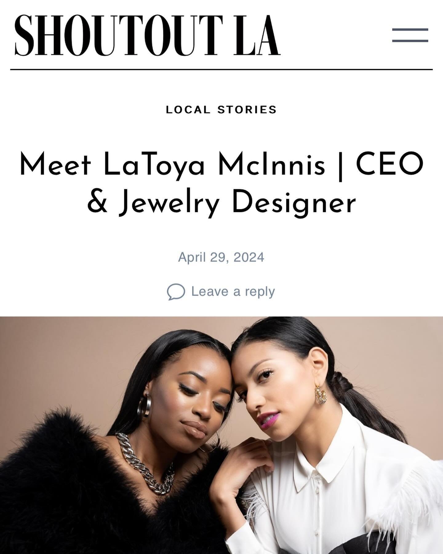 💗NEW FEATURE! THANK YOU @shoutoutlaofficial for capturing a glimpse into my journey as a Jewelry Designer!  We don&rsquo;t often get to share how our journeys began but I&rsquo;m grateful for platforms like #shoutoutla that invest in highlighting an