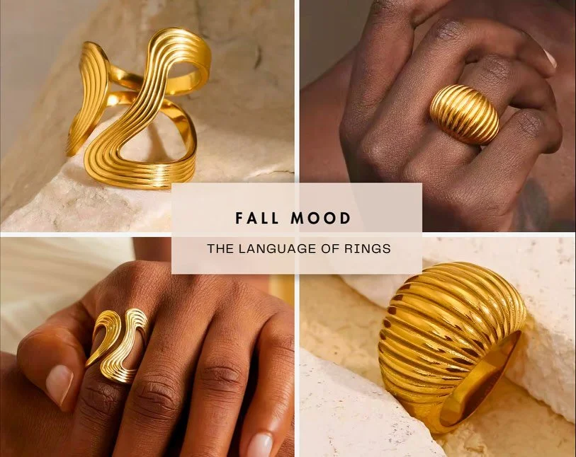✨FALL MOOD BOARD: The Language Of Rings: Your hands speak before you do- so say it BIG, bold, brave and with all yumminess of COCOACENTRIC style-💫