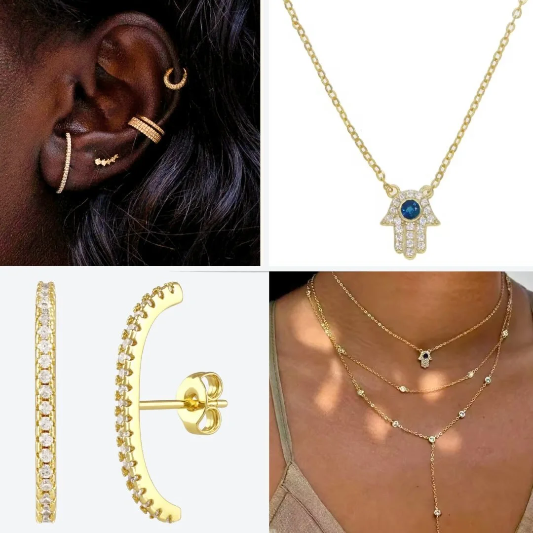 ✨NEW In&mdash; our Demi-fine Capsule 

Easy Stackable pieces that flow effortlessly into your daily jewelry ritual. 

&mdash;Crafted in Sterling Silver -14K Gold Plated  with pav&eacute; moissanite cz &amp; semi precious stones ✨ 💖Affordable luxury 