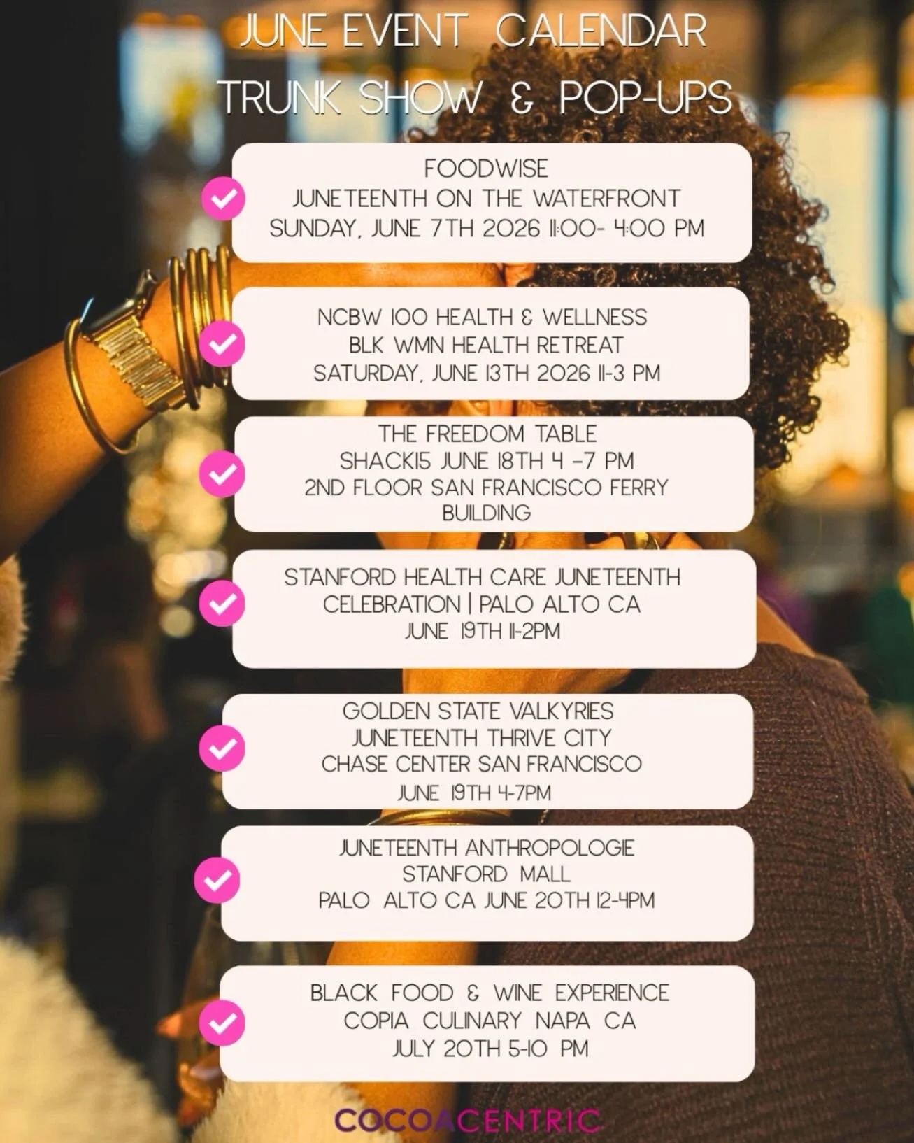 ✨ JUNETEENTH SZN is HERE! ✨ ❤️🖤💚

Juneteenth season is one of our favorite times of the year, and our calendar is FULL. 
We can&rsquo;t wait to celebrate community, culture, freedom, all month long.

Mark your calendars and meet us outside. ✨ Come 