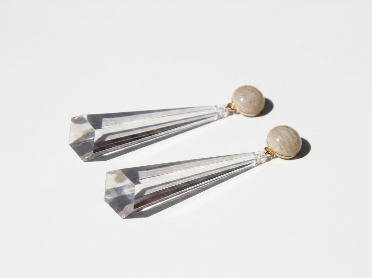 Disco Cream Earrings