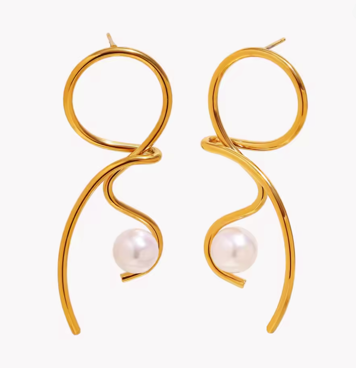 Coiled Pearl Earrings