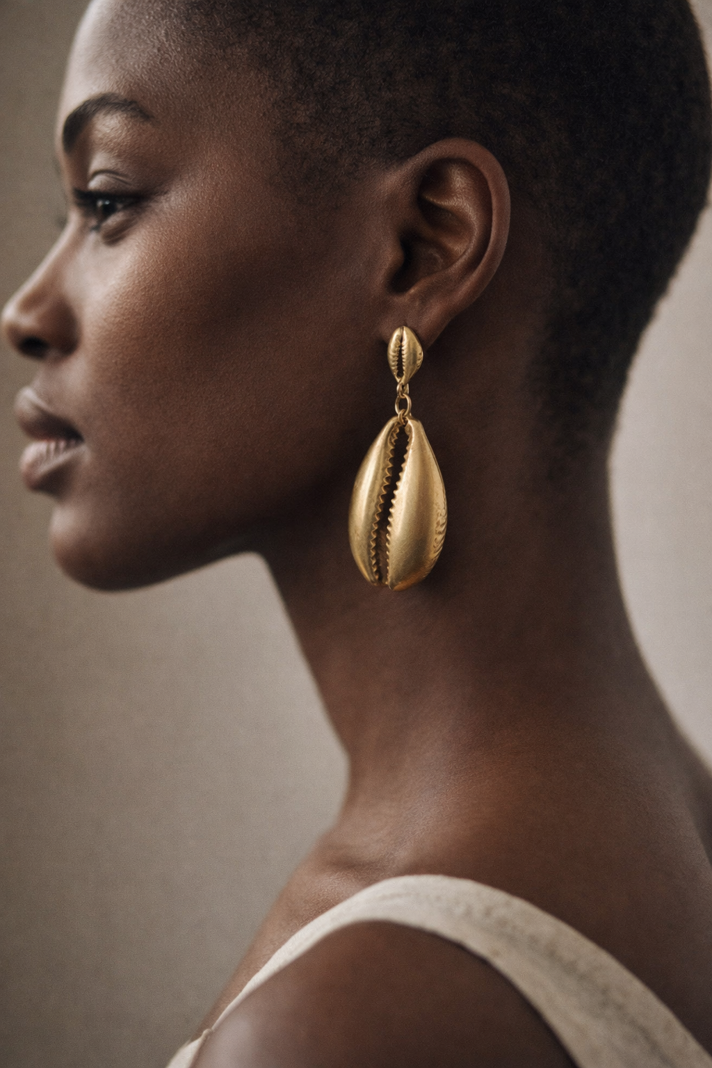 Brass Cowrie Shell Dangles