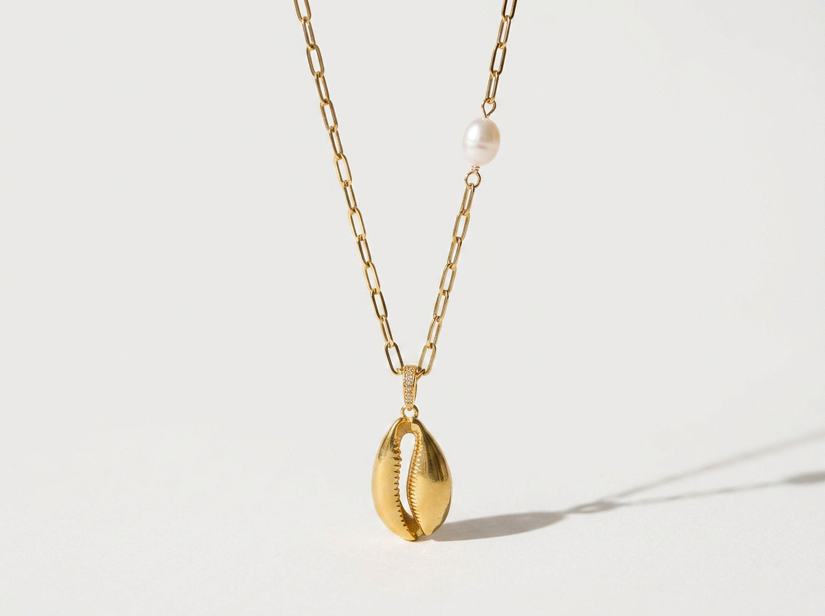 Cowrie Freshwater Pearl Necklace