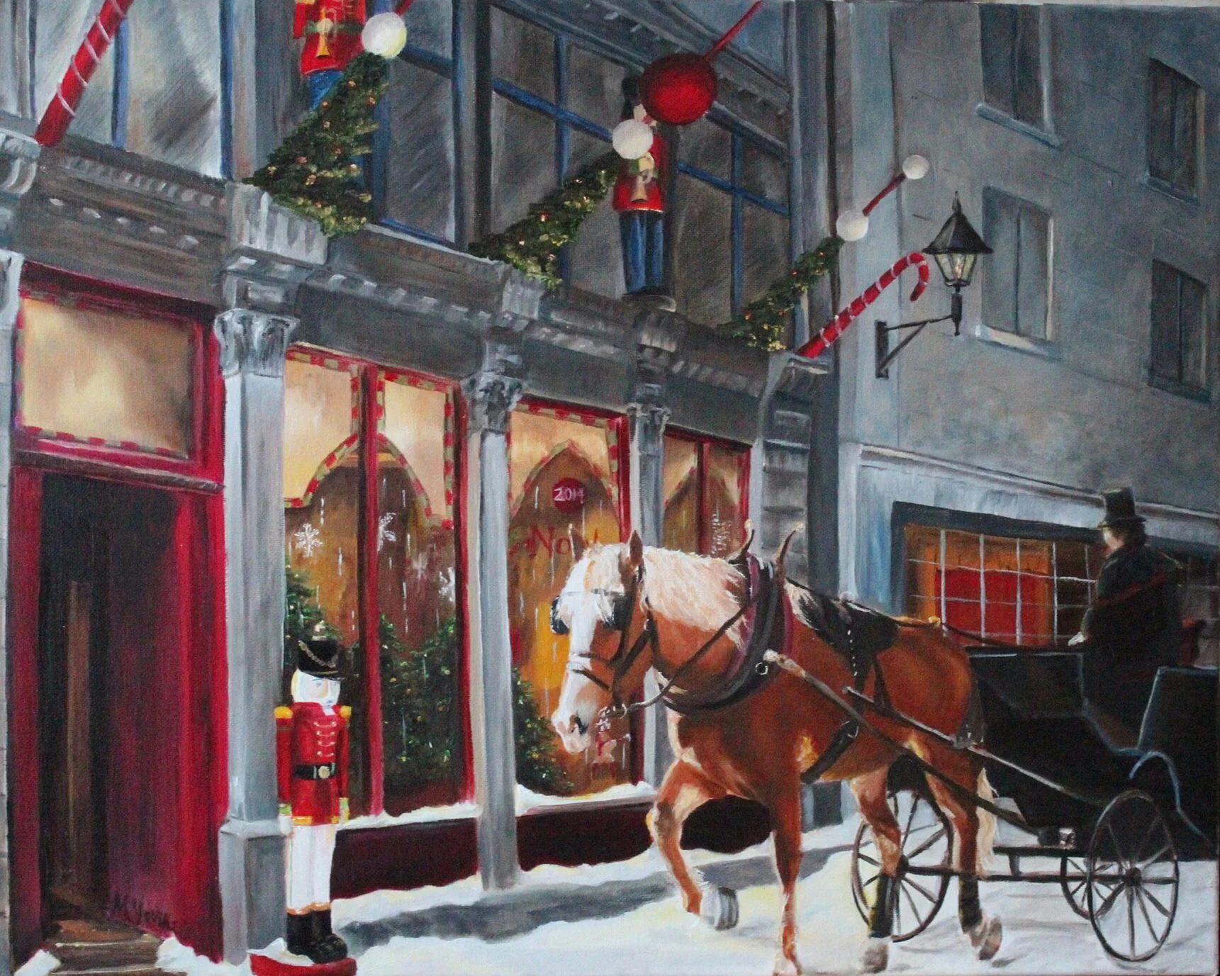 "Montreal Christmas Shop"  Oil on Canvas 18' x 24" NFS