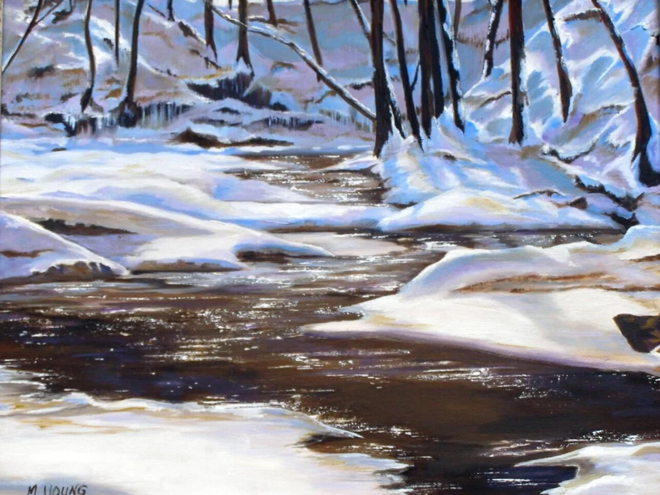 "Walnut Creek, Cortland, OH"  Oil on Canvas 16" x 20" sold