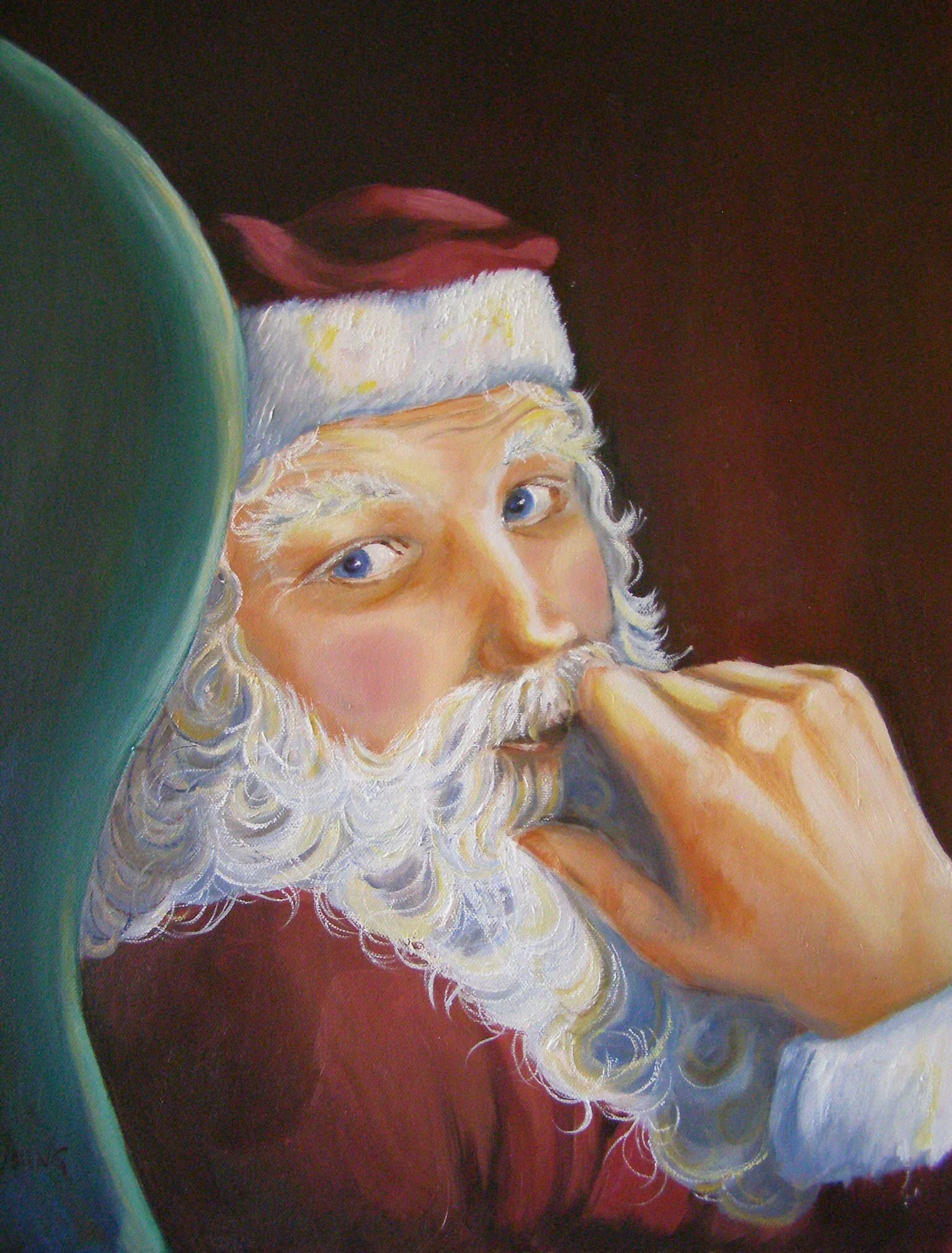 "Naughty or Nice"  Oil on Canvas  16" x 20" NFS