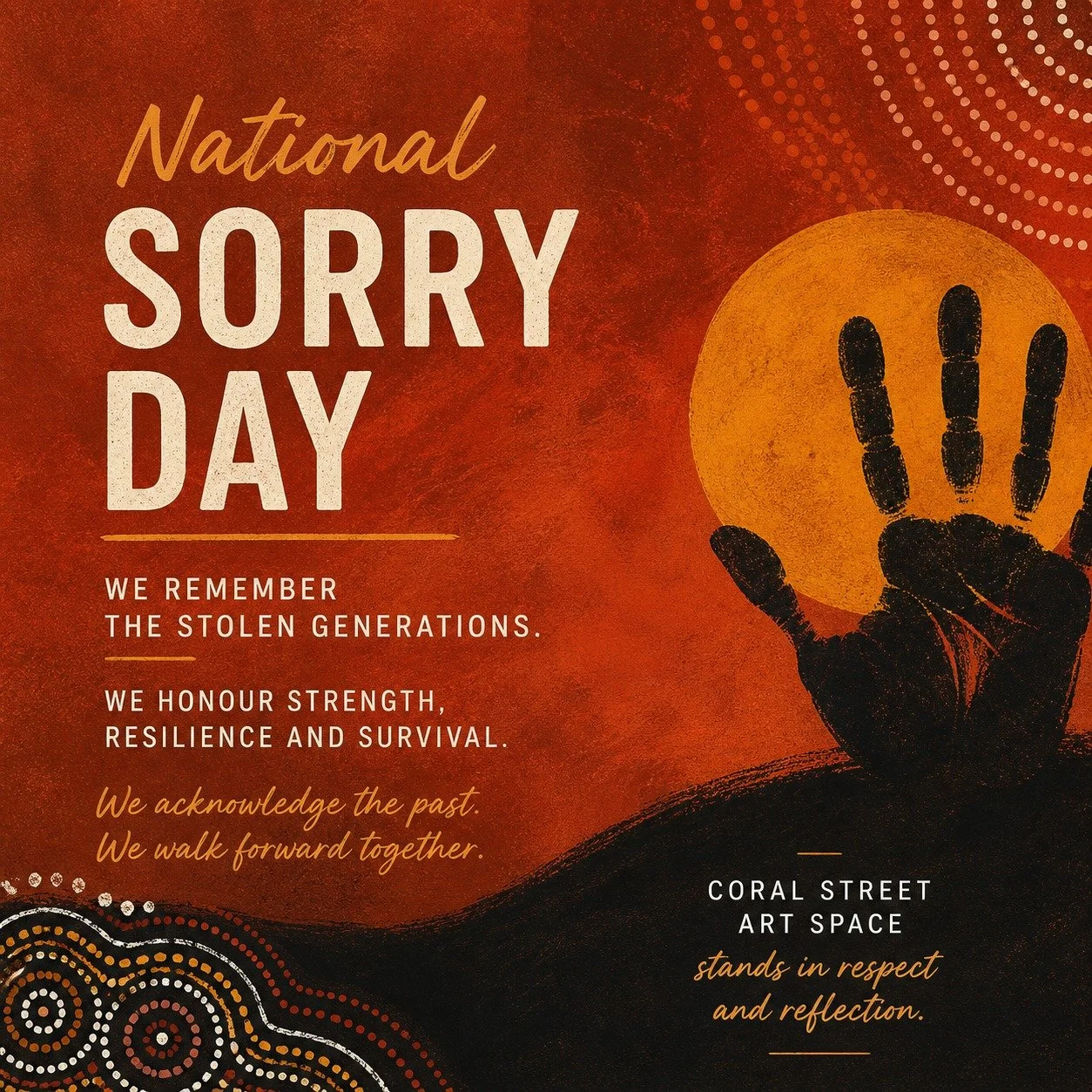 Today we acknowledge National Sorry Day.
We remember the Stolen Generations and honour the strength, resilience and survival of Aboriginal and Torres Strait Islander peoples.
We stand in respect and reflection. 

#southaustralia #fleurieupeninsula #v