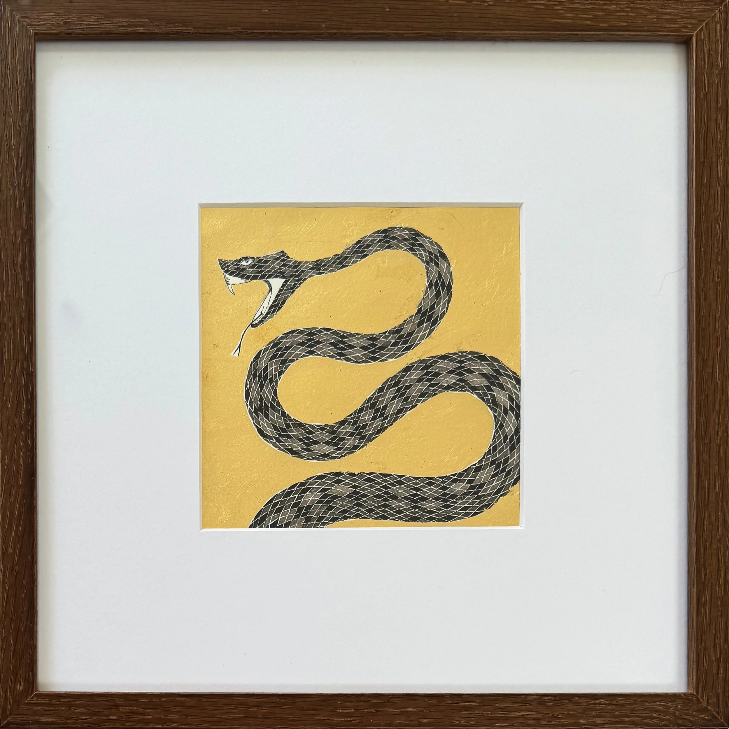 Striking Greyscale - 5" x 5" in matted 10" x10" Walnut Frame