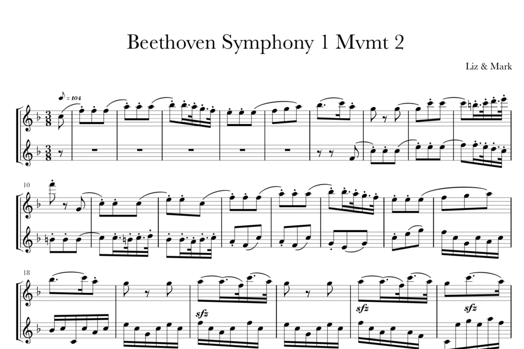 Beethoven - Symphony  1 - Mvt 2