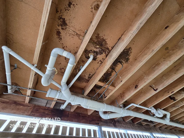 Roof space with pipes and rafters checked for leaks