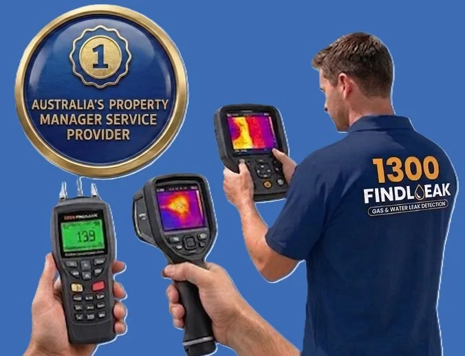 Leak detection technician with non-invasive testing equipment