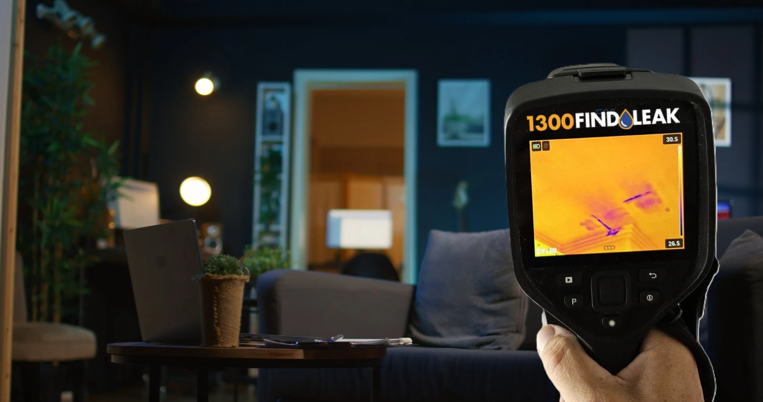 Leak detector using thermal camera to locate water leak:1300FINDLEAK