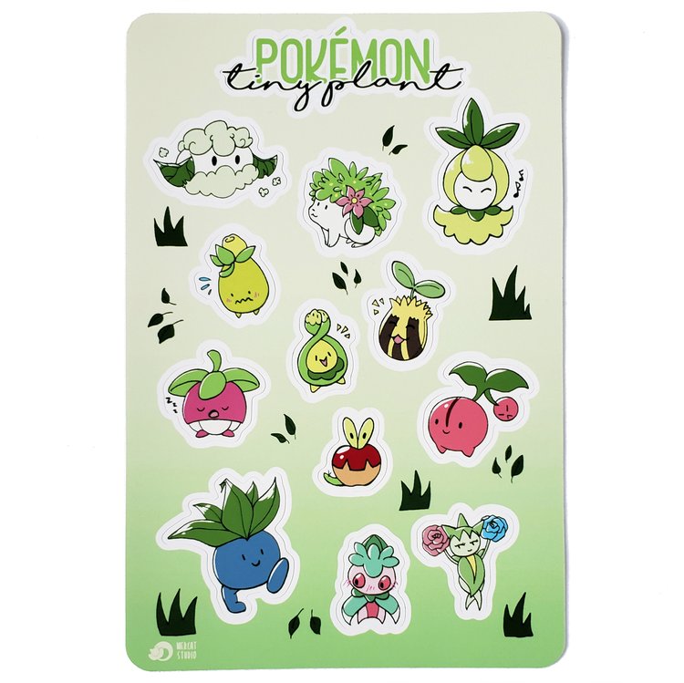Tiny Plant Pokemon Sticker Sheet — Mercat Studio