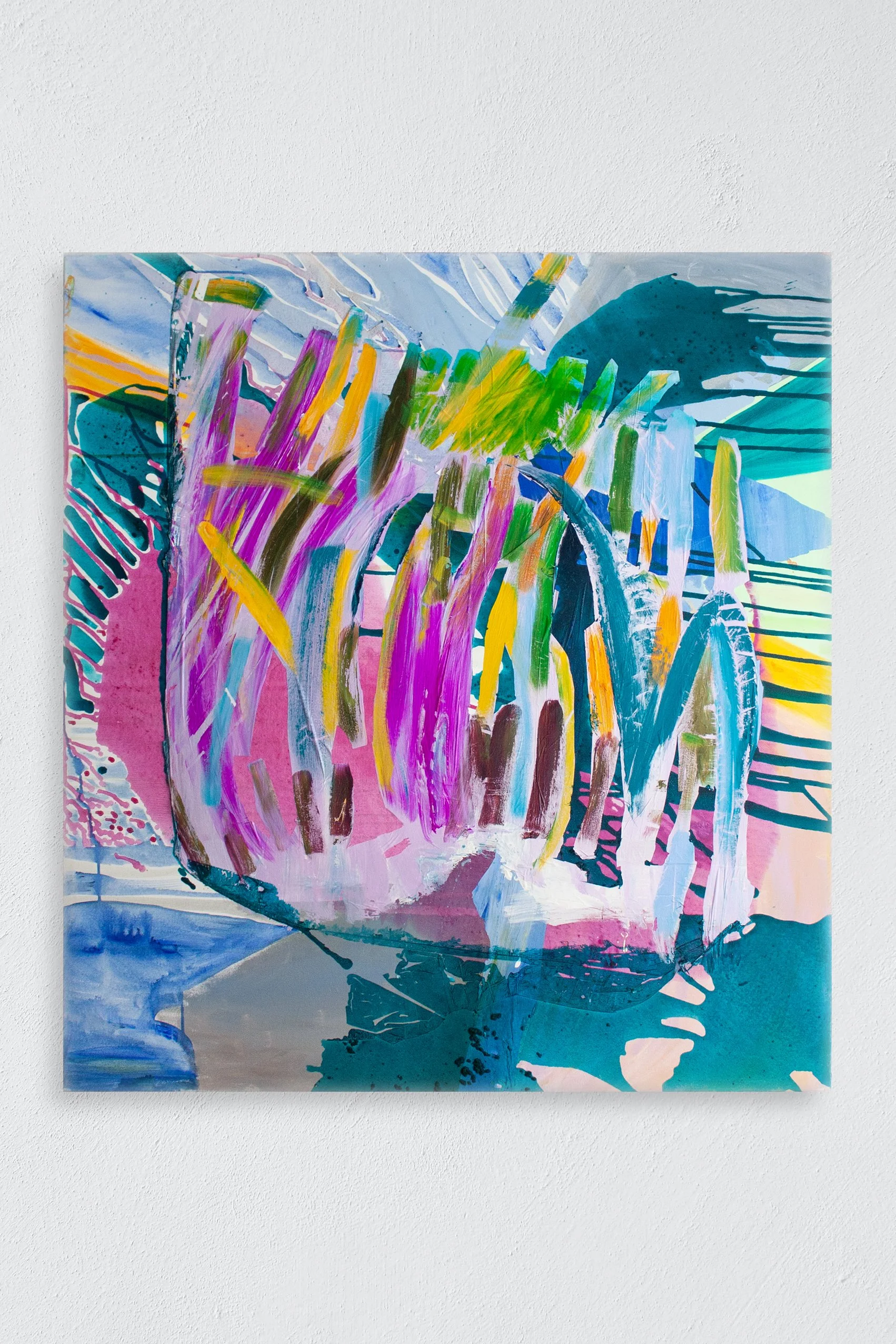 Plume, Acrylic and paint skins on canvas
54.5” x 50” x 1.5”, 2024, $7,500