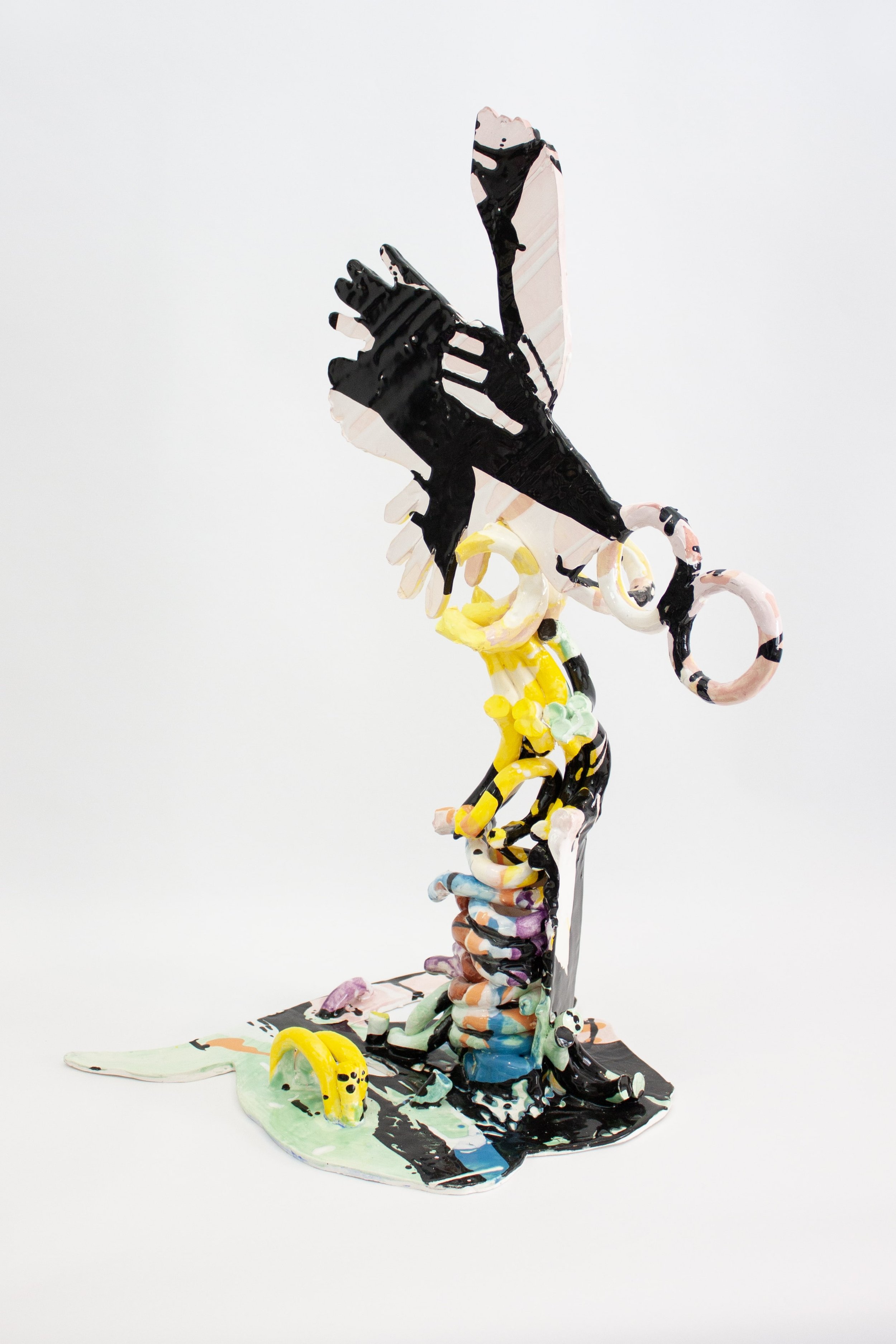 Weather vane, Glazed ceramic and resin, 32" x 19" x 15", 2024