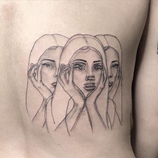 Double vision tattoo by Derek Deline  Spooky gothic feminine inspired ink  Follow for daily tattoo inspiration  Tattoos Tattoo inspiration Skull  tattoo