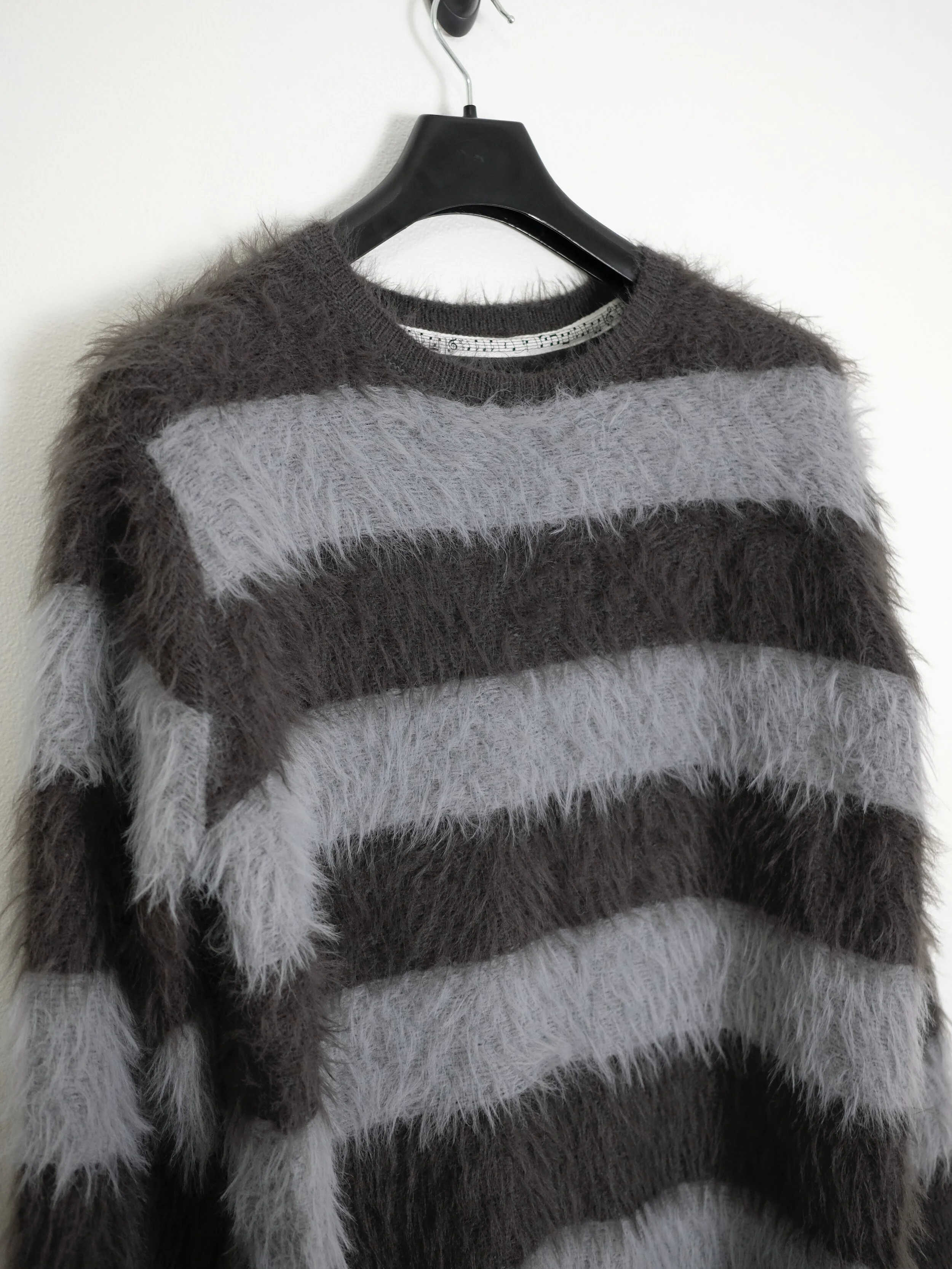 Striped Fuzzy Mohair Sweater 