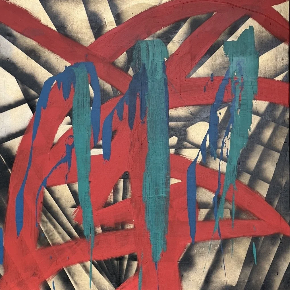 'Why Not'

2026 Acrylic & gloss enamel, on primed stretched linen, 102x102cm 2400