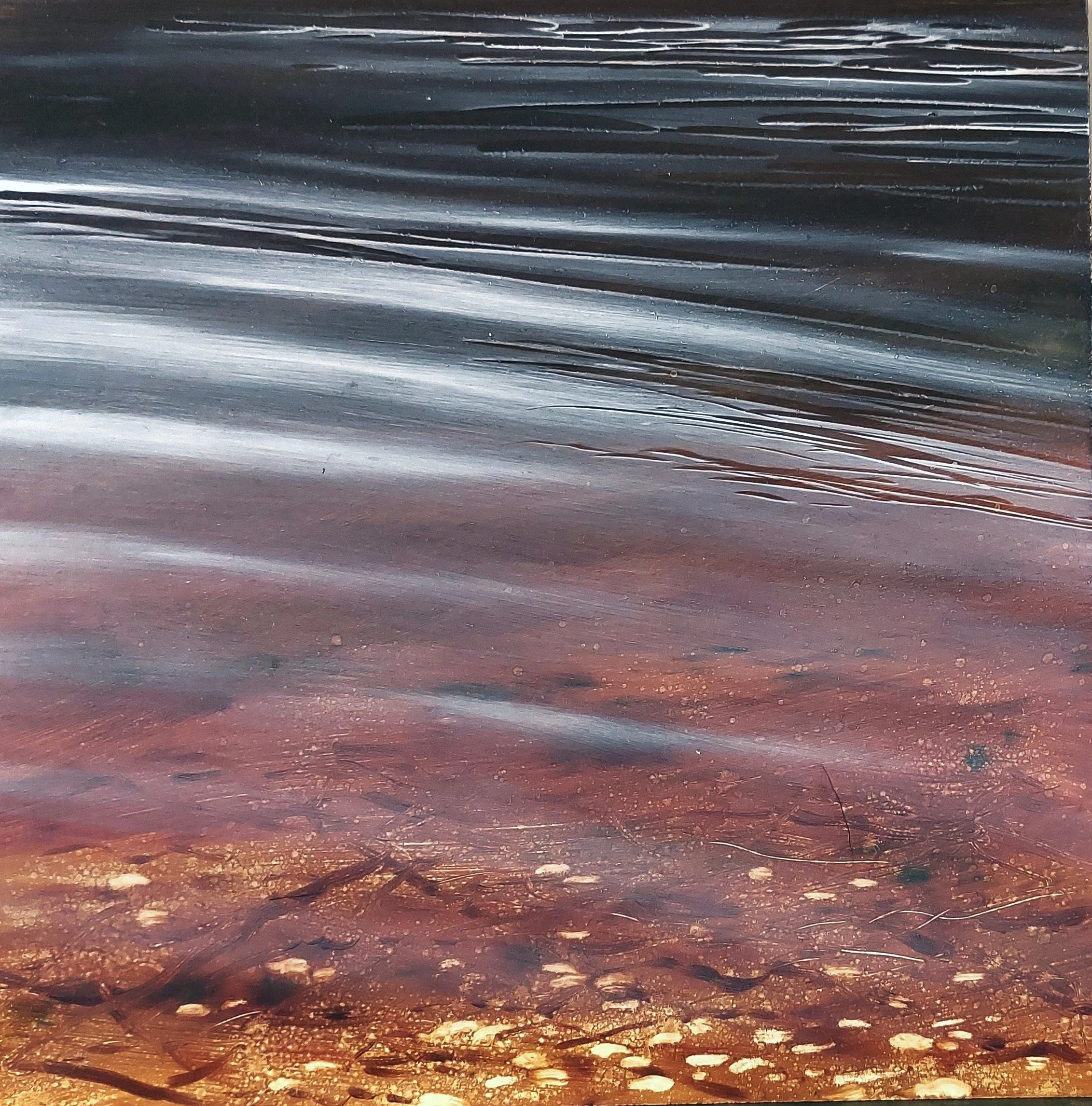 Variation on water transparency, oil on panel 22 cm x 22 cm