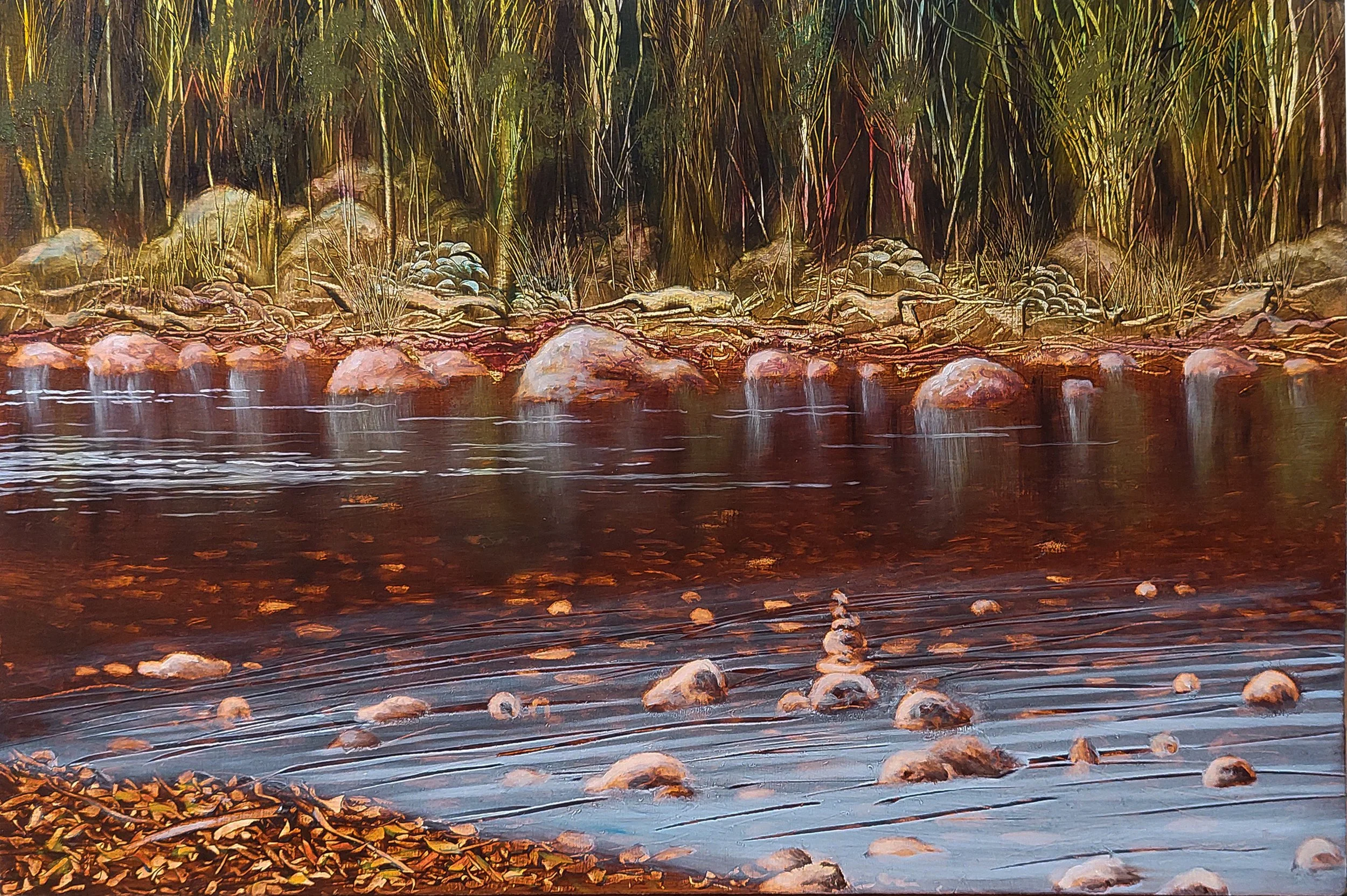 The Race, oil on panel 20cm x 30 cm