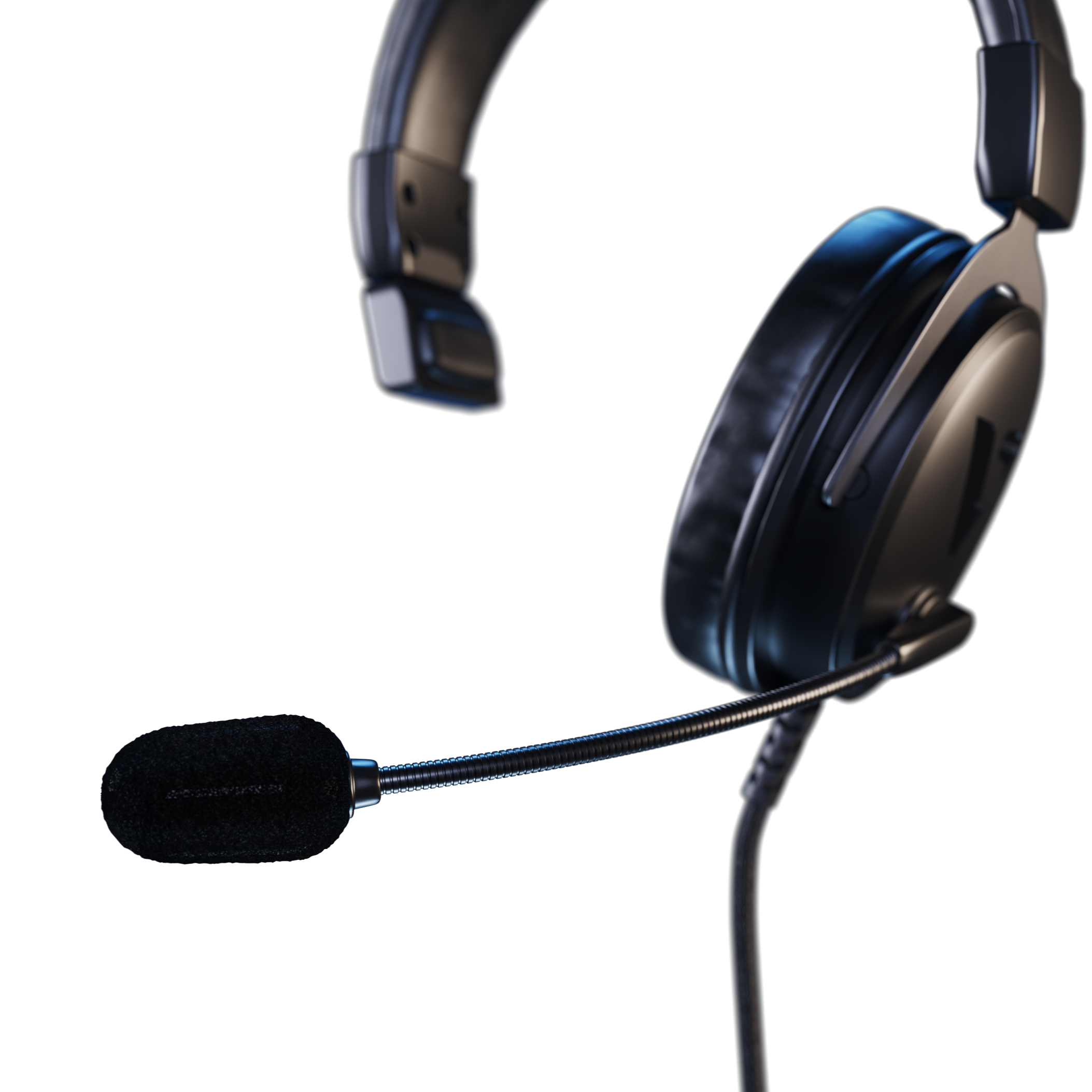 Volubles podcasting headset, 3/4 view