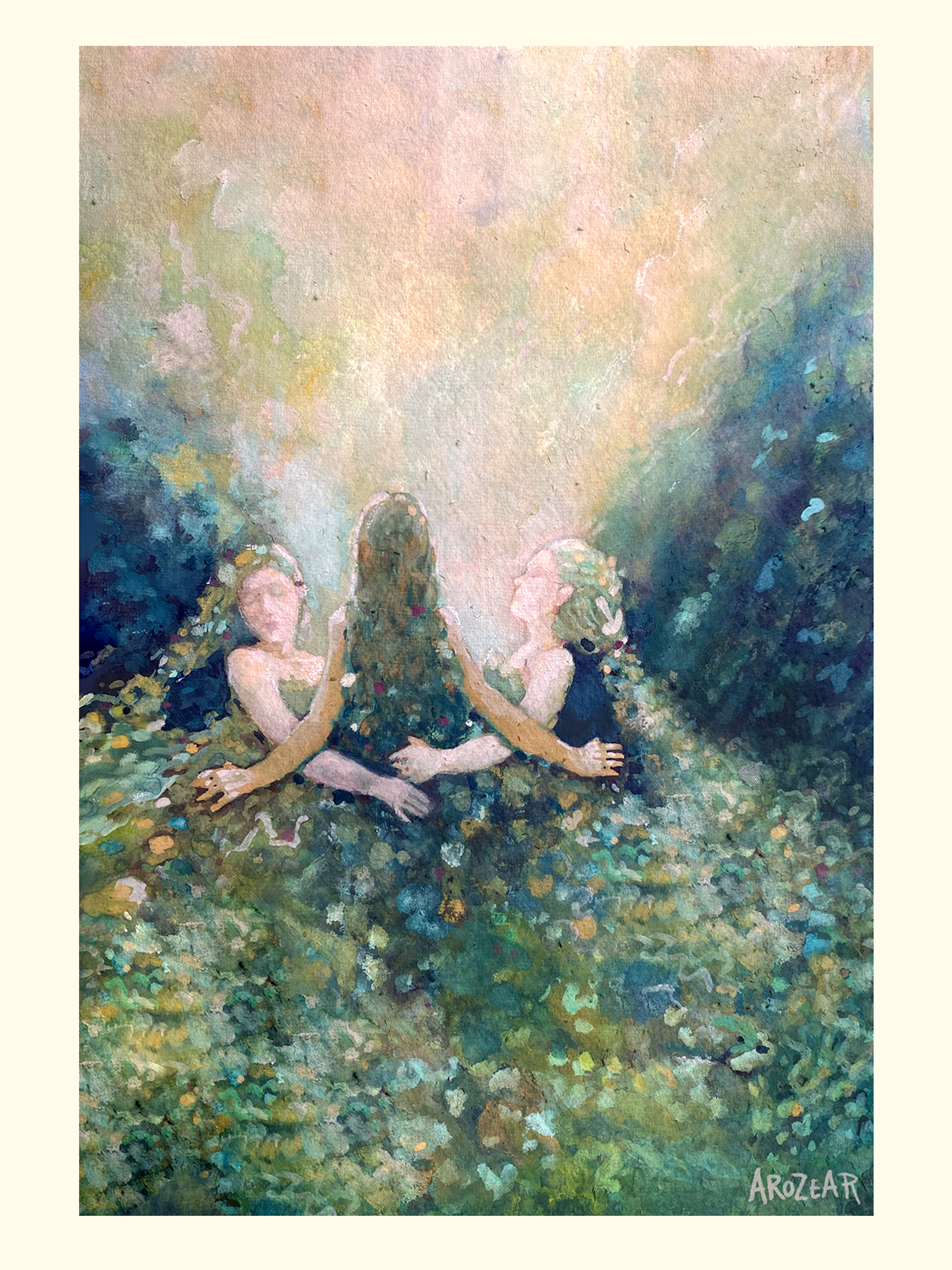 January Girls, watercolor