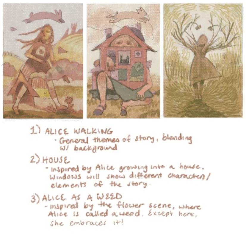 Process image, "Alice in Wonderland" commission, in progress