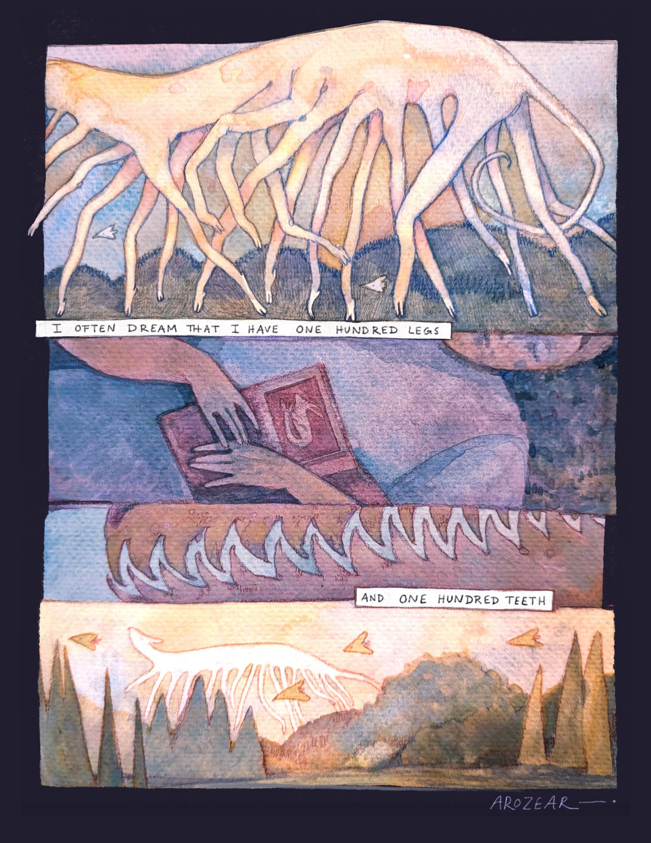 Hundred Leg Monster Comic - watercolor