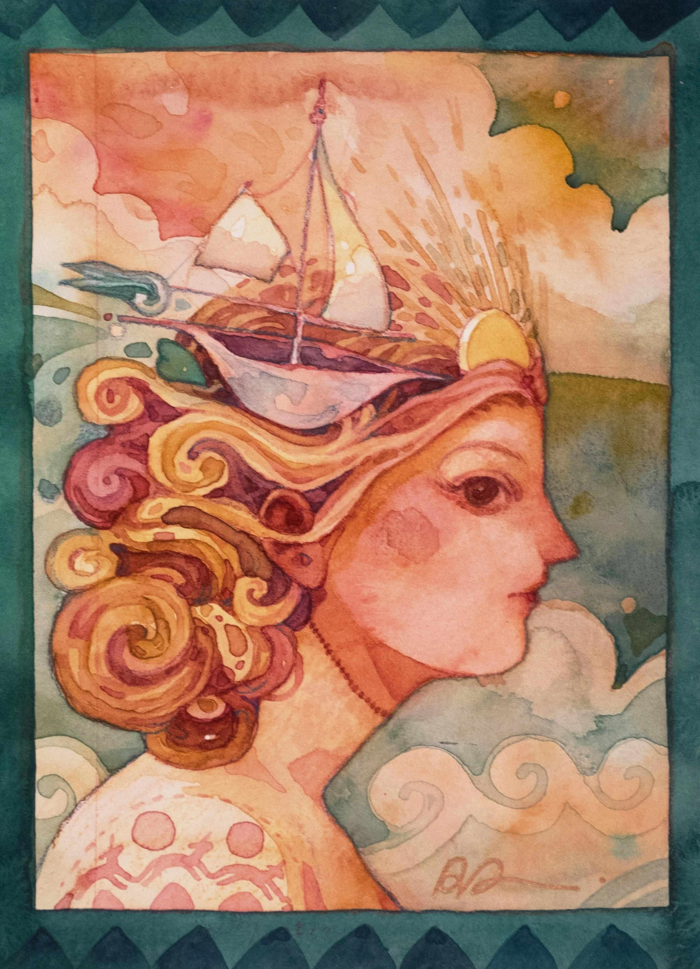 SUN, THE SAILOR - watercolor
