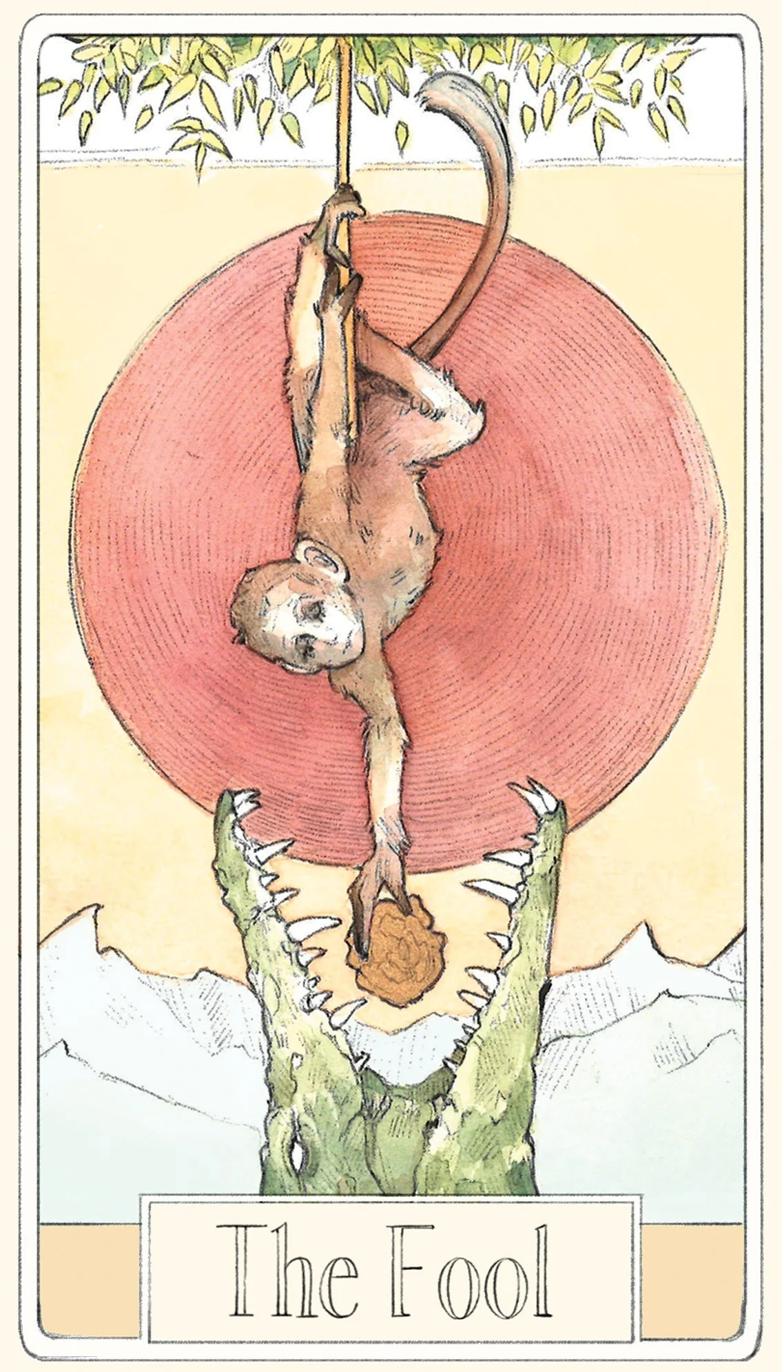 The Fool Tarot Card, watercolor