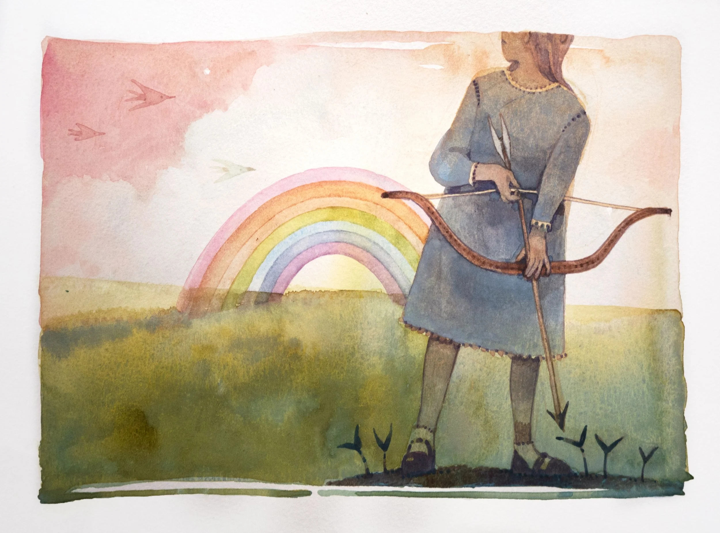 The Archer - watercolor