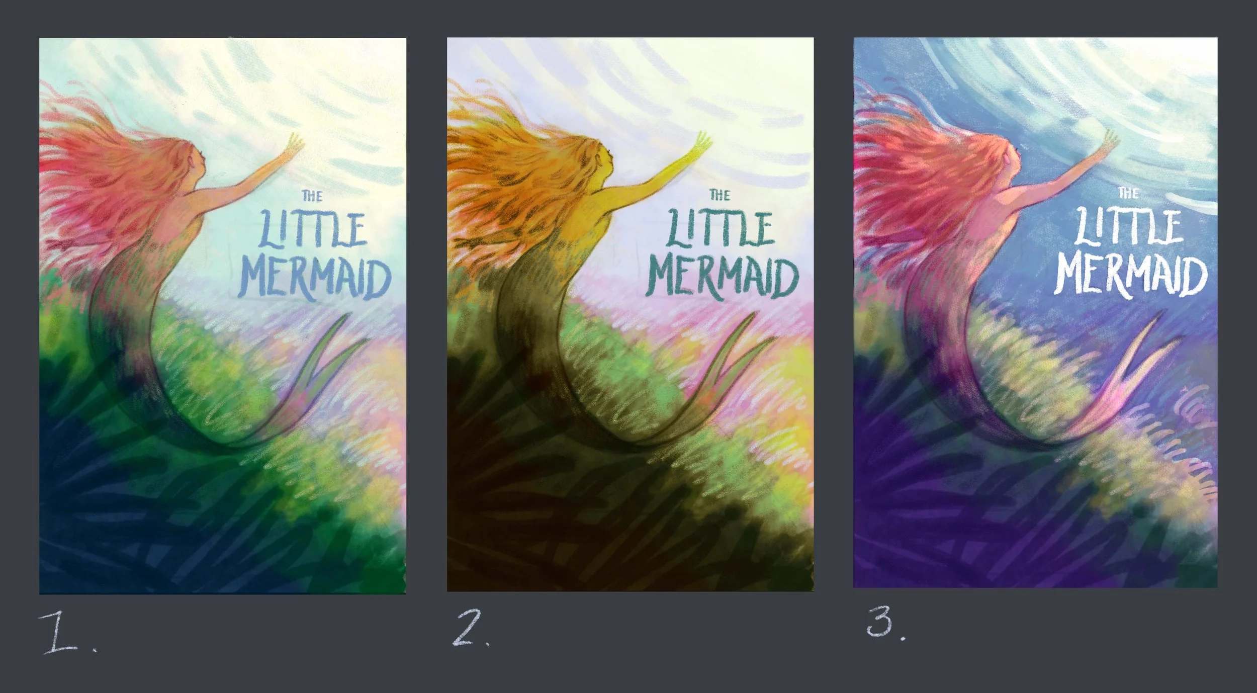 Process image - "The Little Mermaid" show poster, in progress