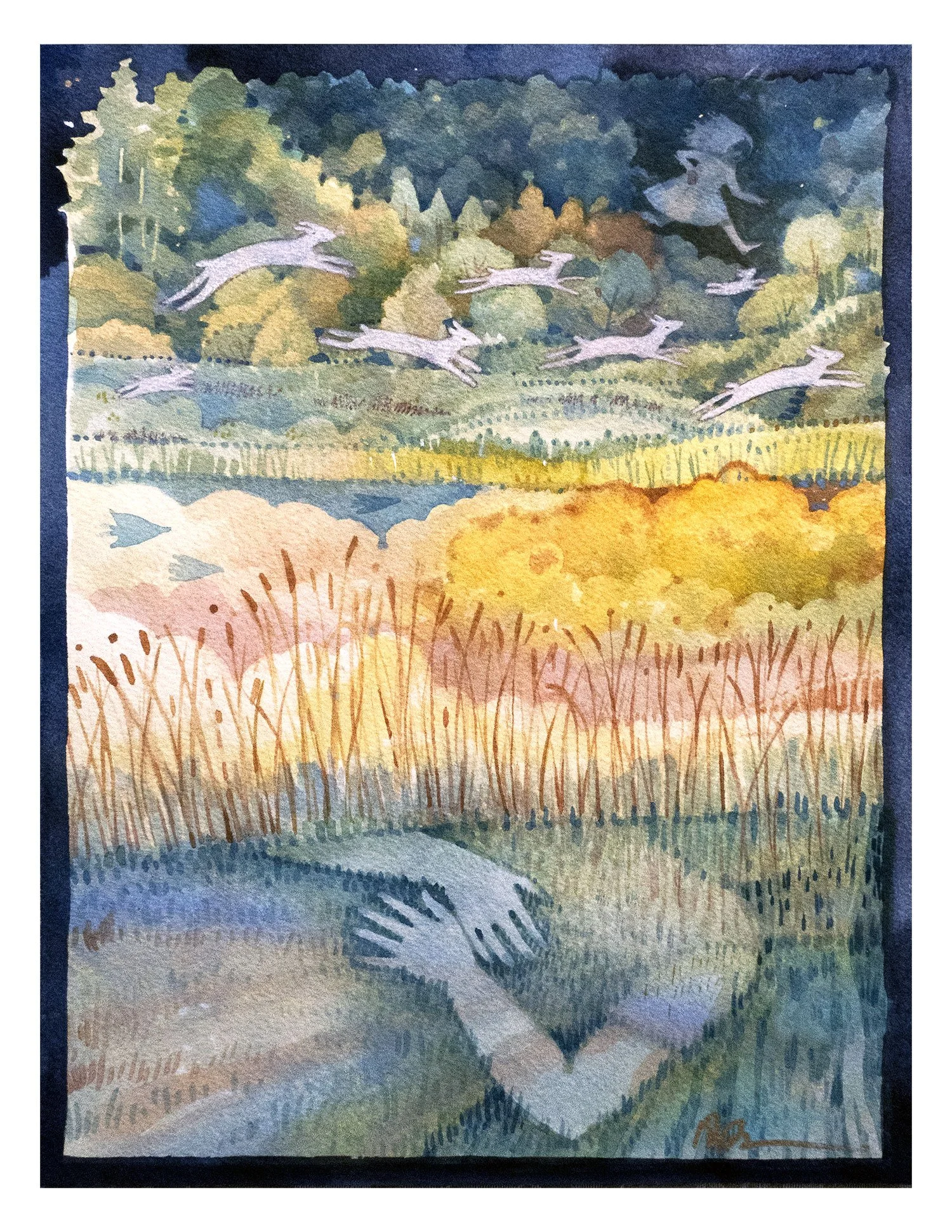 GOLDENROD AFTERNOON - watercolor