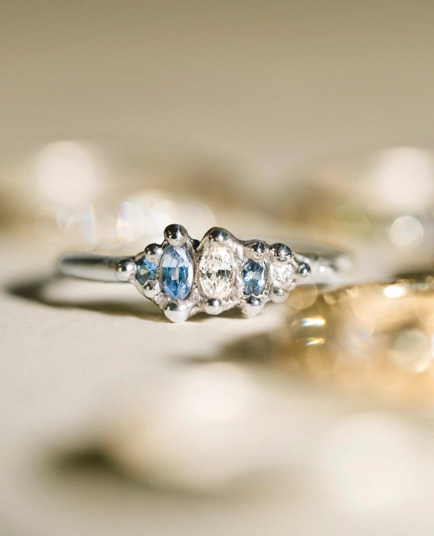 A little blue magic for your feed. 🌊🔨⁠
⁠
There&rsquo;s something so incredibly satisfying about bringing a ring to life by hand. When you look closely at these pieces, you&rsquo;re seeing hours of wax carving, texturing, and completely intentional 