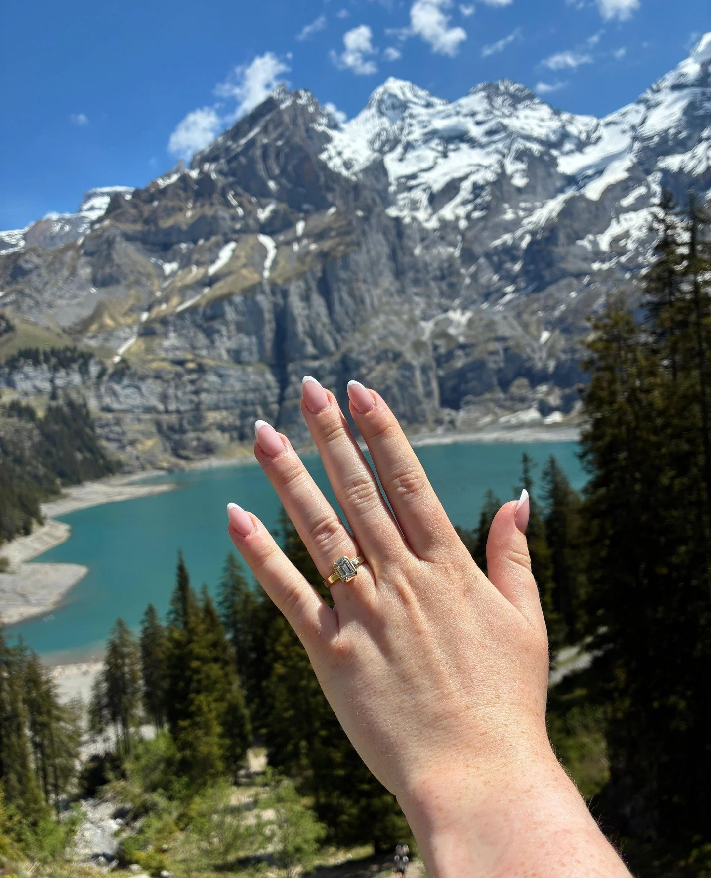 My beautiful, amazing, gorgeous SISTER GOT ENGAGED! 🥂💍💞⁠
⁠
I was honoured to make her a ring she will cherish forever - a classic one of a kind emerald cut diamond solitaire with a slightly wider band to make it uniquely hers. A sunset evening ove
