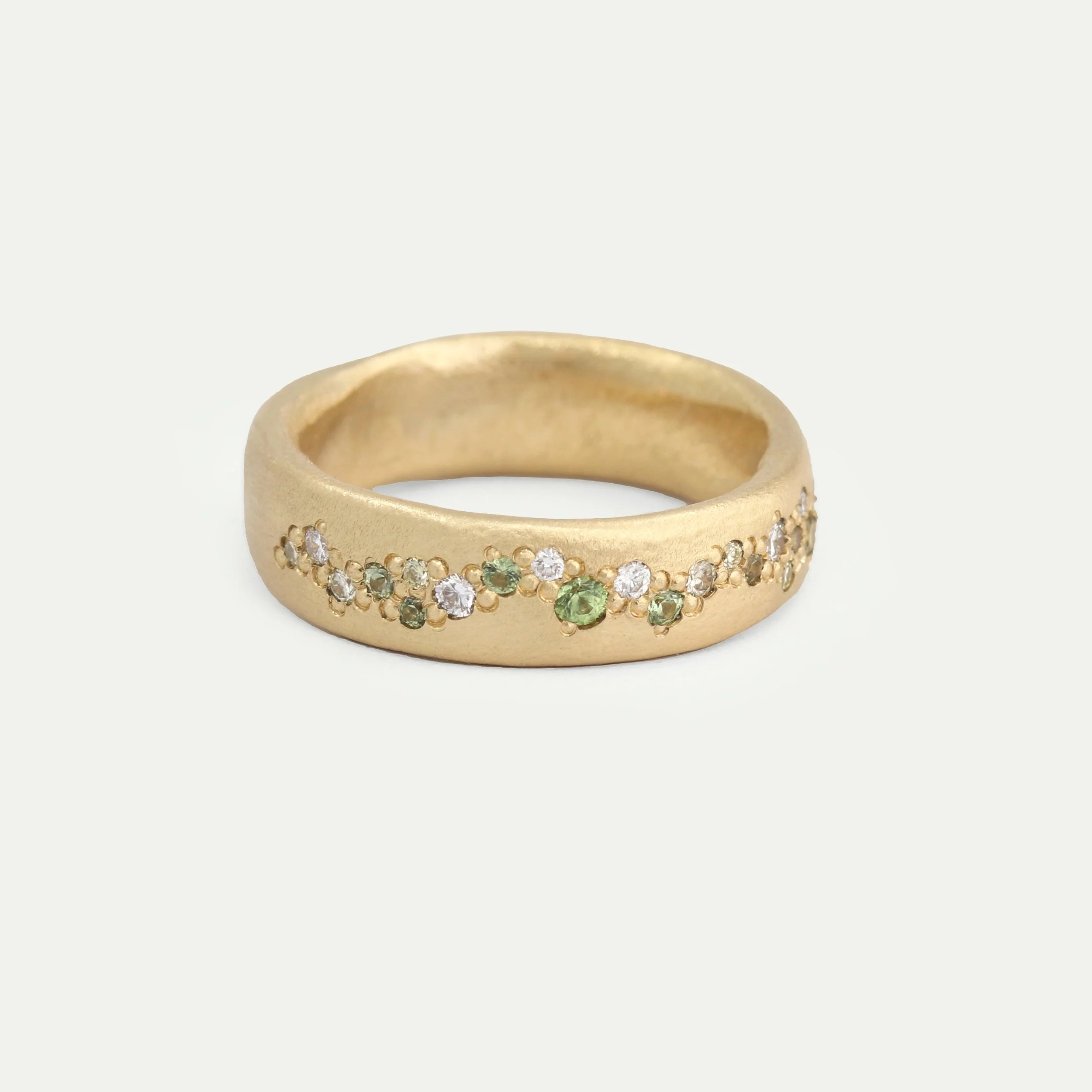 Wide Scattered Diamond Band