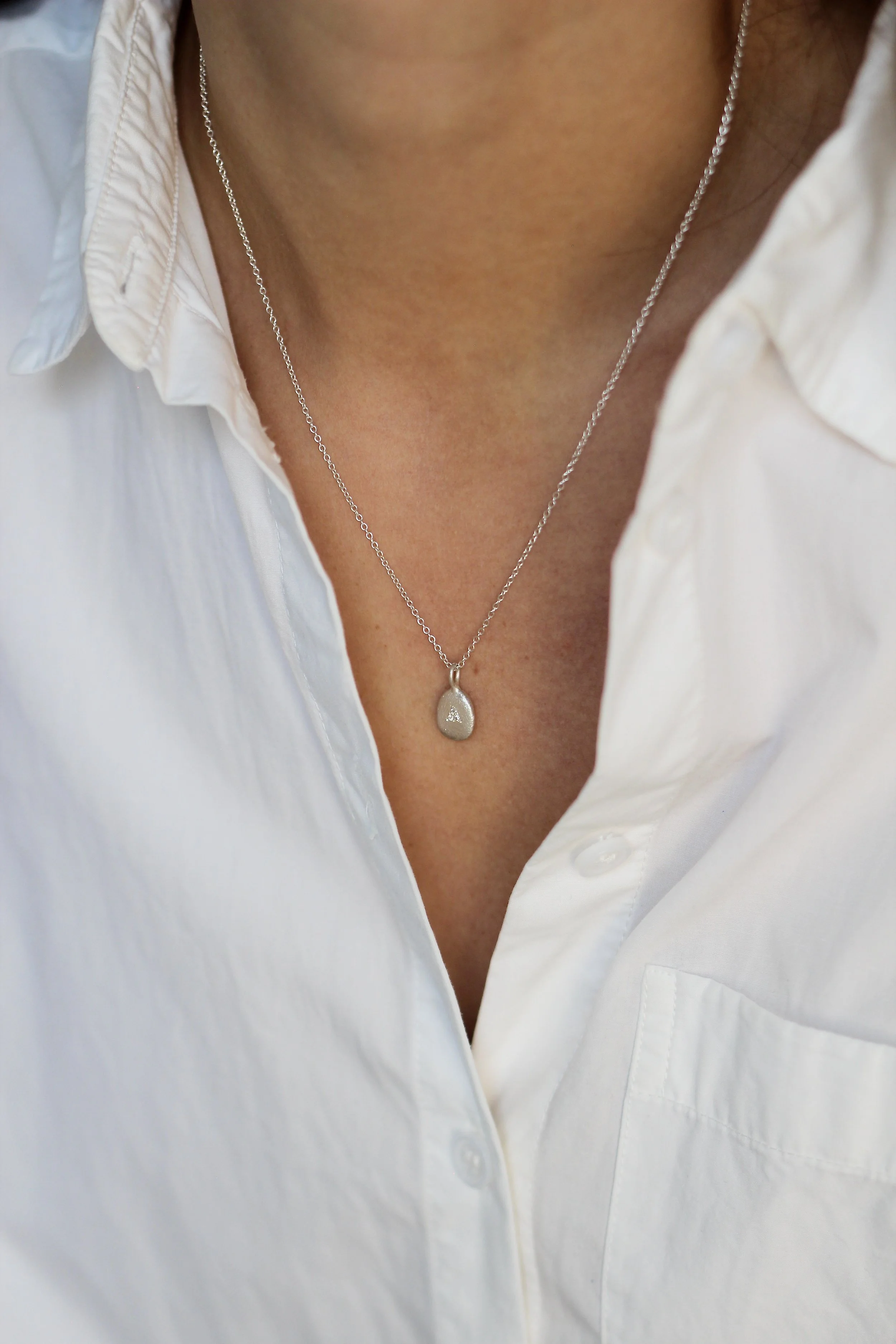 Handmade organic necklaces with diamonds