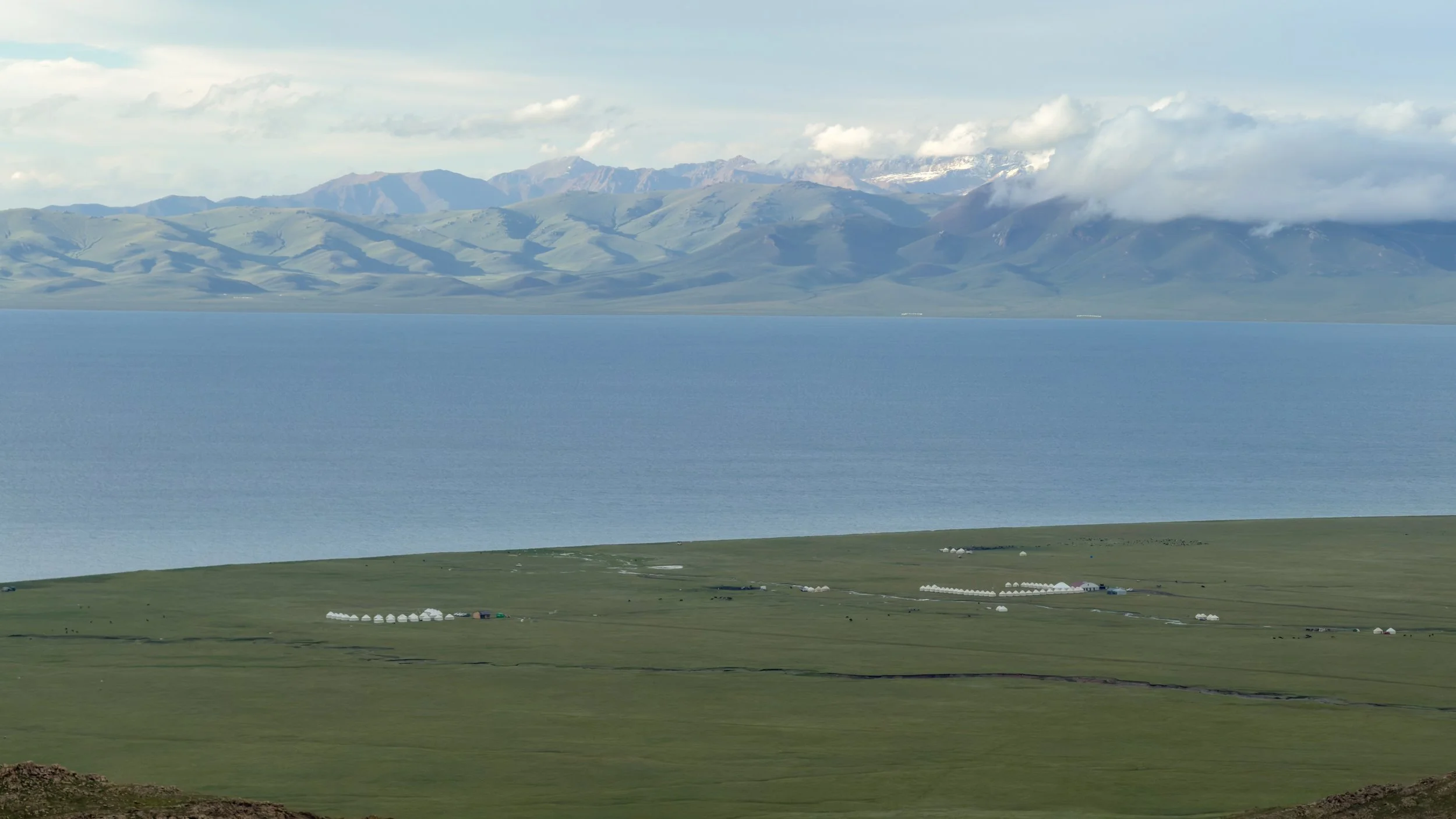 Traditional yurt camp at Song-Kul Lake, Kyrgyzstan